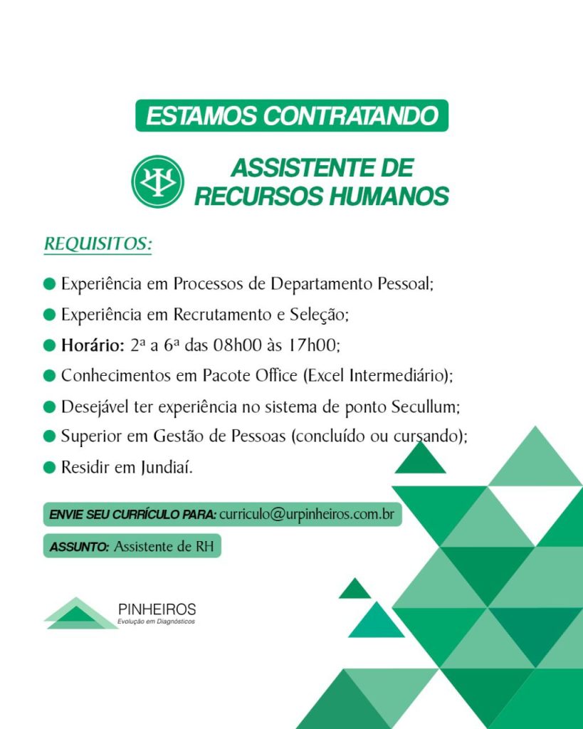 Auxiliar de RH - Jundiai