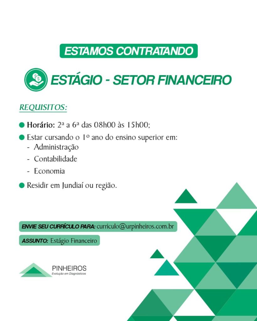 Estagio Setor Financeiro - Jundiai