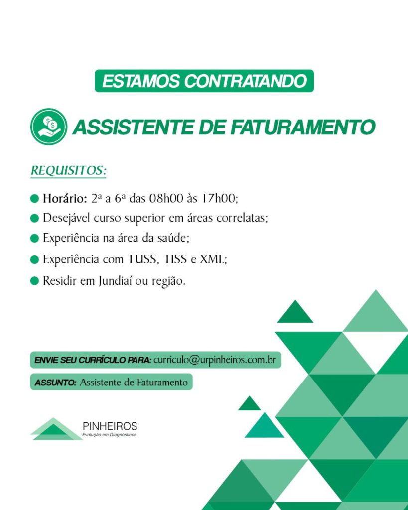 Vaga- Assistente de Faturamento