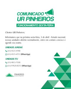 Comunicado Funcionamento Normal - Sexta Feira Santa