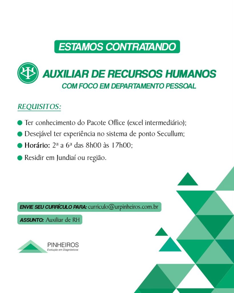 Auxiliar RH - Jundiaí